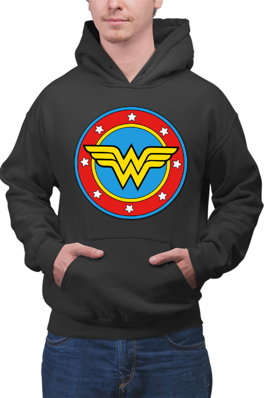 Hanorac barbati Wonder Woman Logo Symbol Stars Flag Round Marvel DC