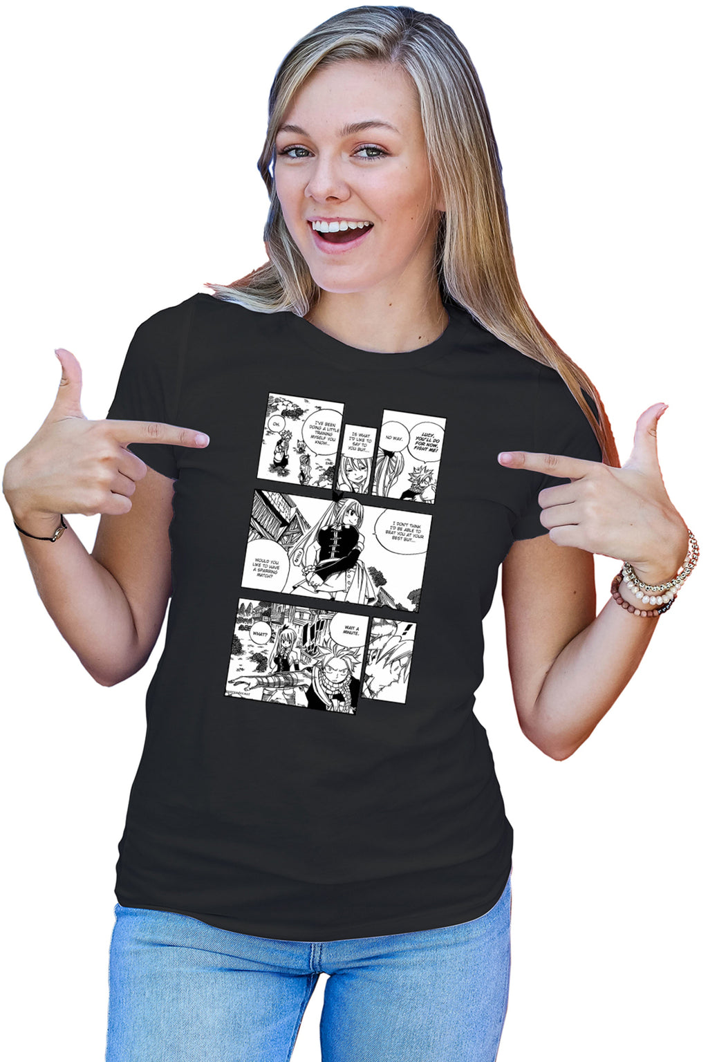 Tricou dama Fairy Tail Sparring Match Panel Manga