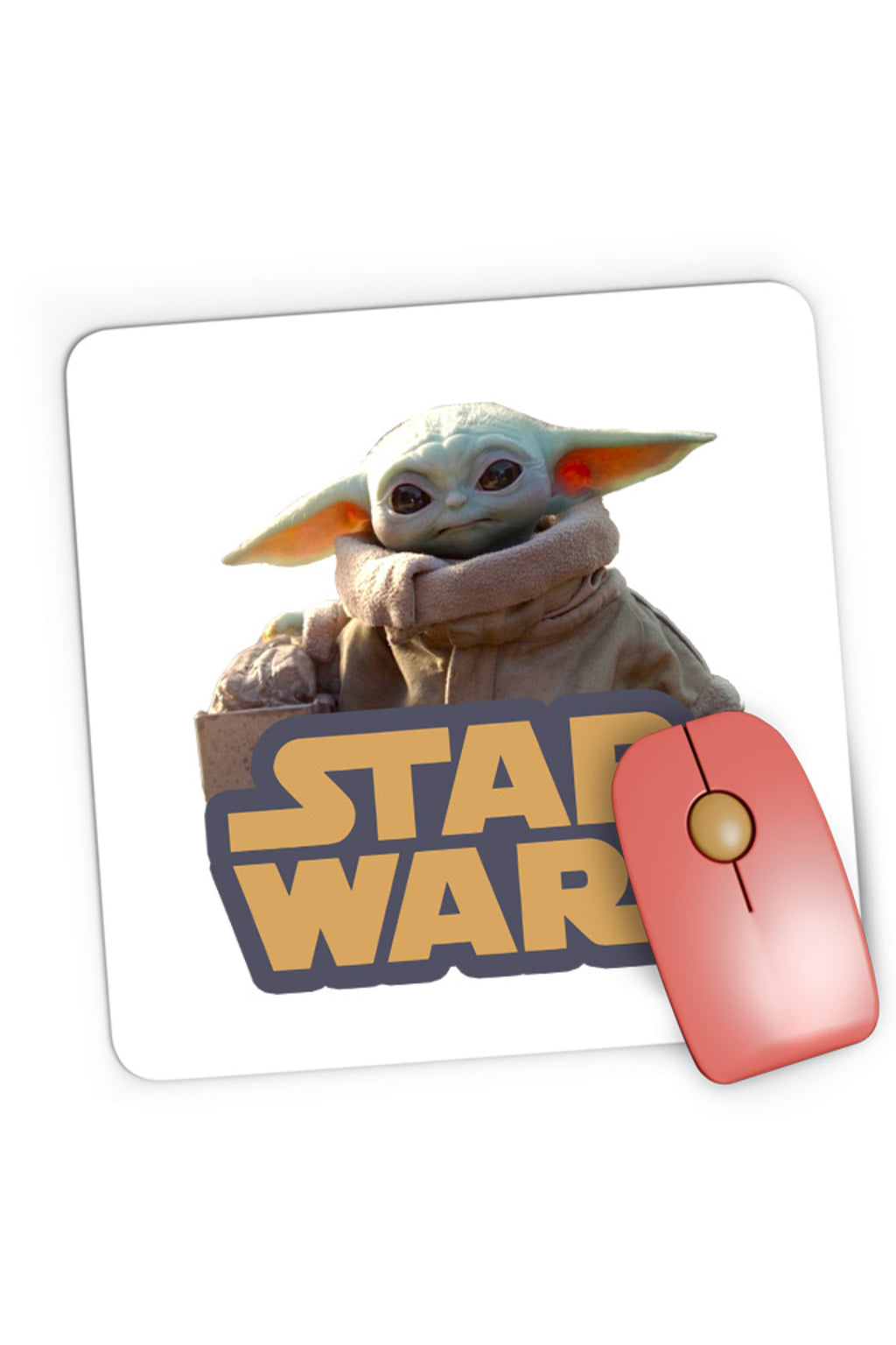 Mousepad Gaming Star Wars Baby Yoda Cute Small Logo Power, 21x19 cm