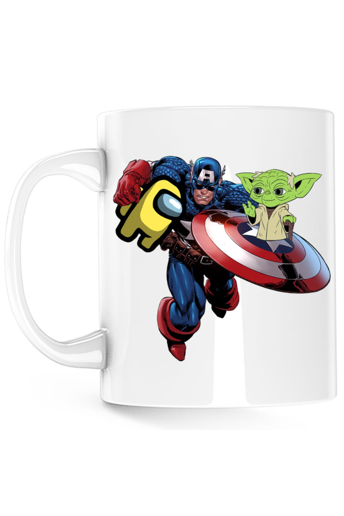 Cana Captain America Among Us Suspicious Star Wars Yoda Master, alba, 330 ml