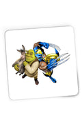 Mousepad Gaming Shrek Wolverine Donkey Marvel Comic Books, 21x19 cm