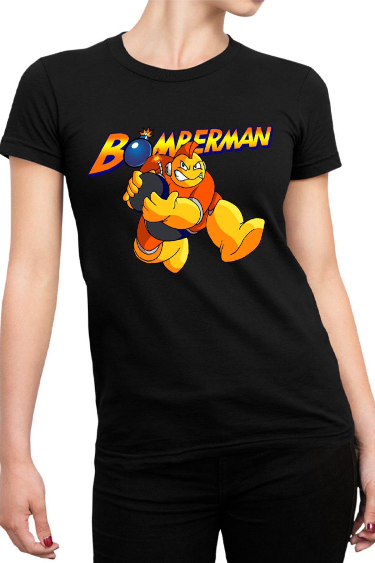 Tricou dama Bomberman Run Bomb Logo Action