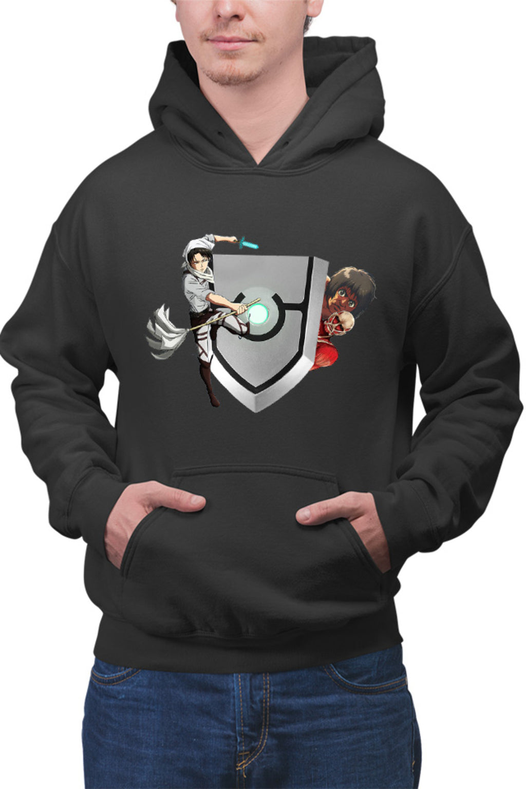 Hanorac barbati Rising of the Shield Hero Levi Attack on Titan Collosal Clean Naofumi
