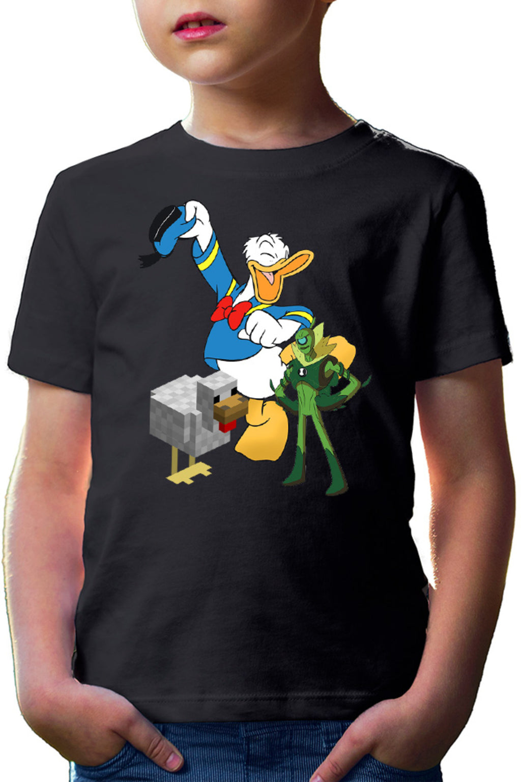 Tricou copii Donald Duck Minecraft Chicken Ben10 Alien Watch Pixel