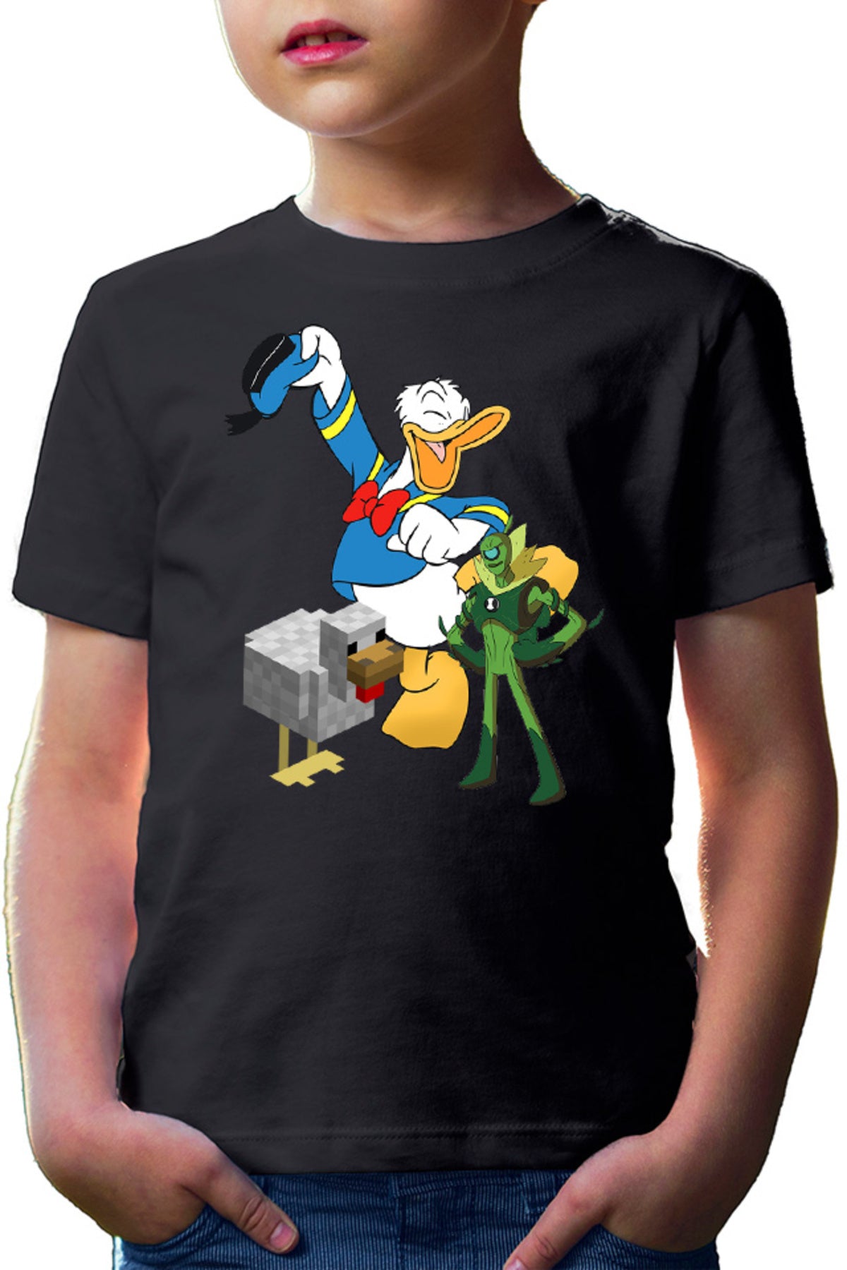 Tricou copii Donald Duck Minecraft Chicken Ben10 Alien Watch Pixel