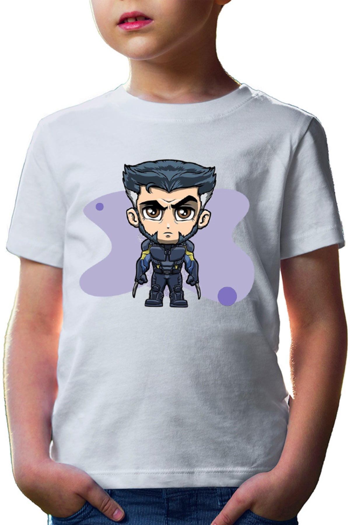 Tricou copii Wolverine Chibi Anime Claws Angry