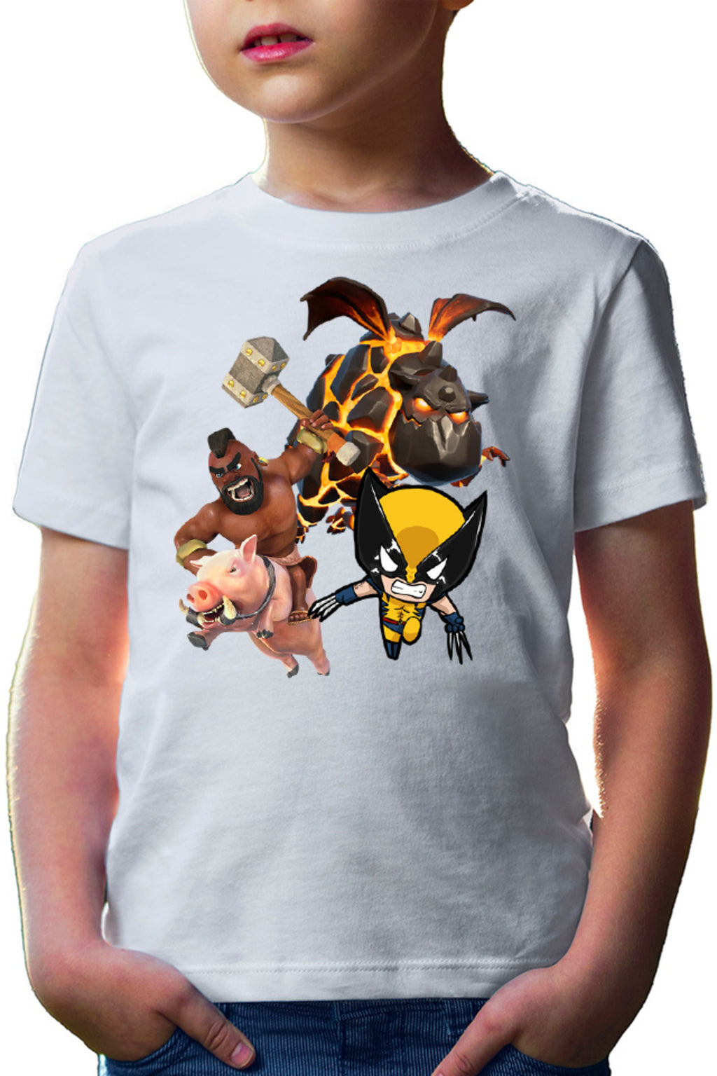 Tricou copii Clash Royale Clash of Clans Volcano Dragon Rare Pig Fly