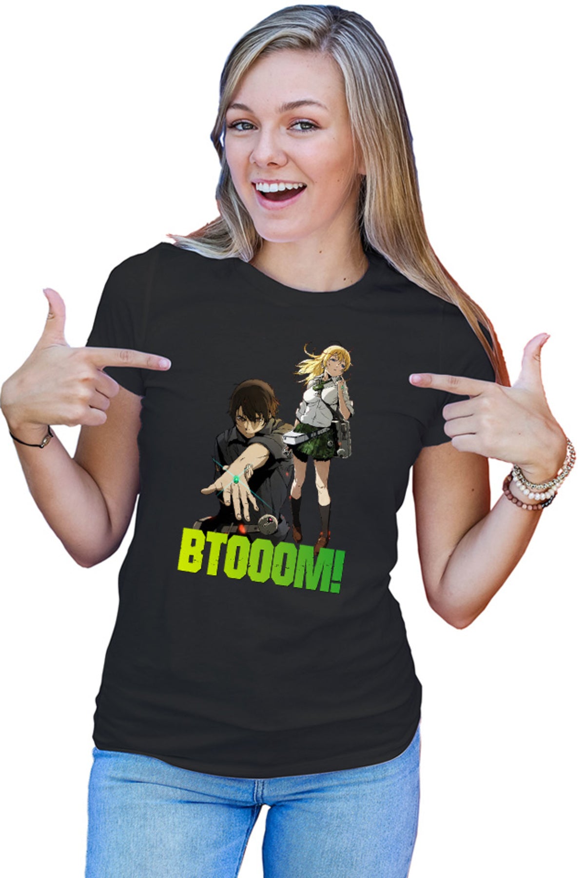Tricou dama Btooom! Sakamoto Ryouta Himiko Team Junya Inoue Combat Arms