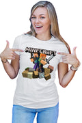 Tricou dama Minecraft Fight Loot Bow Sword Beginner Material