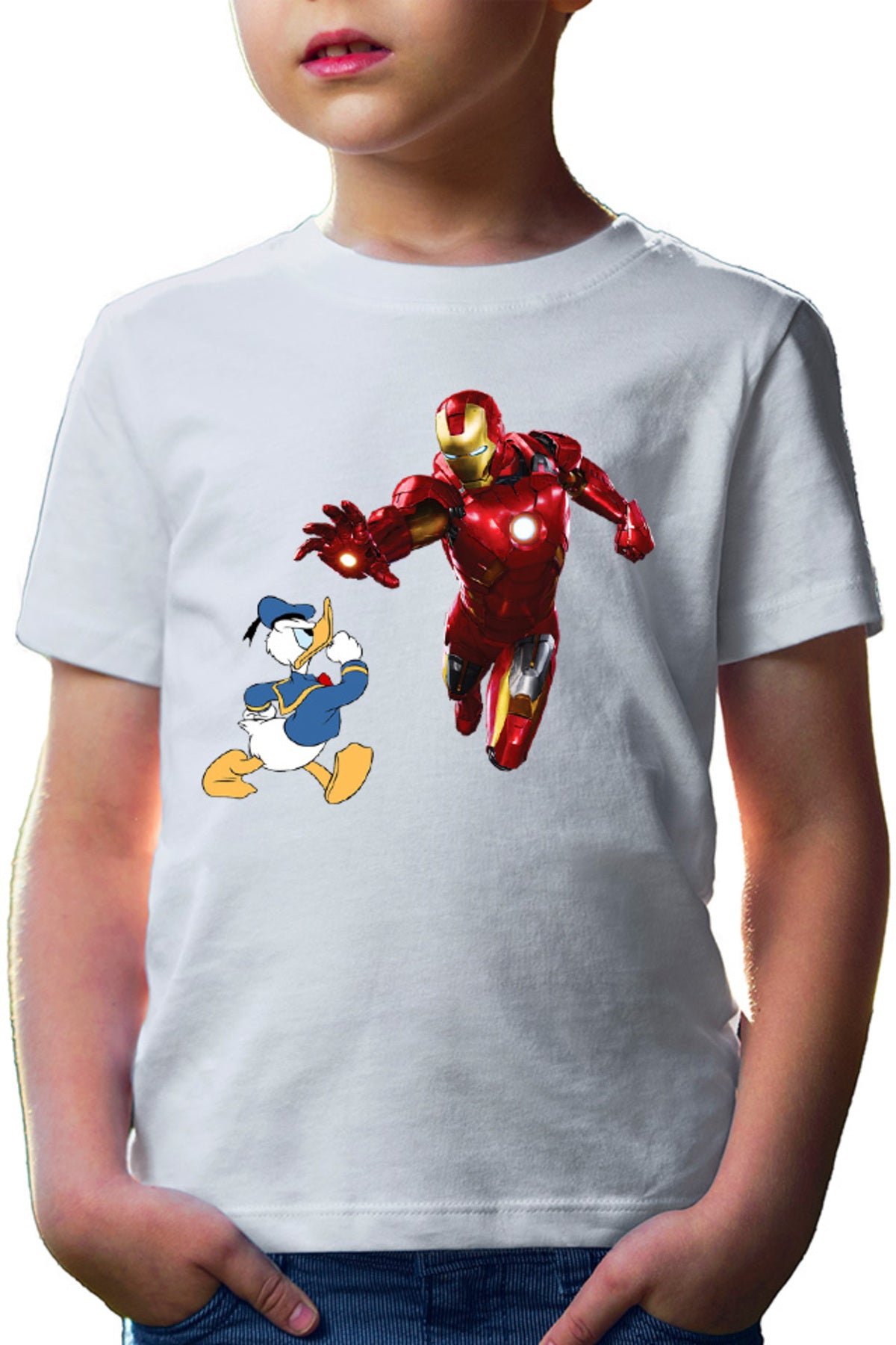 Tricou copii Ironman Donald Duck Tony Stark Save World