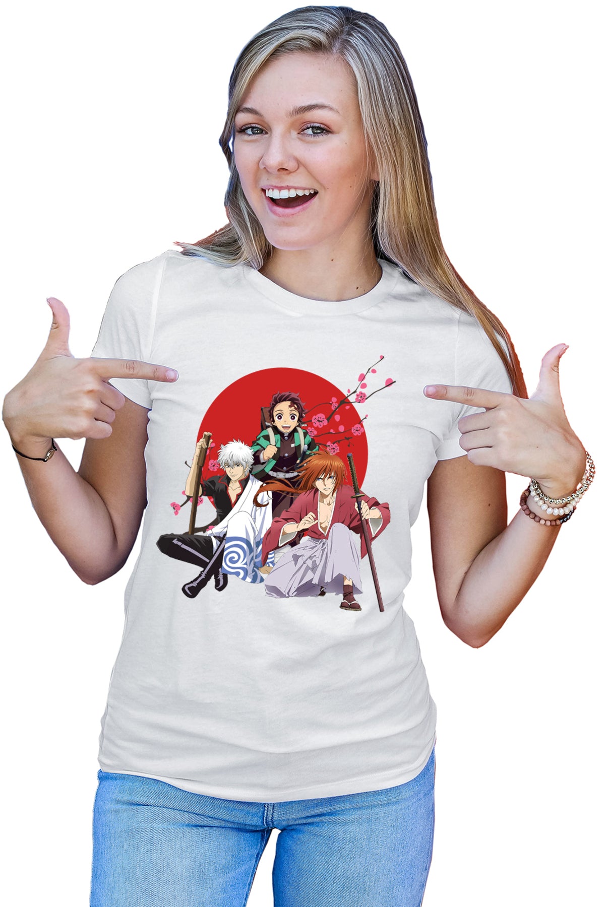Tricou dama Rurouni Kenshin Samurai Sakura Trio Harakiri