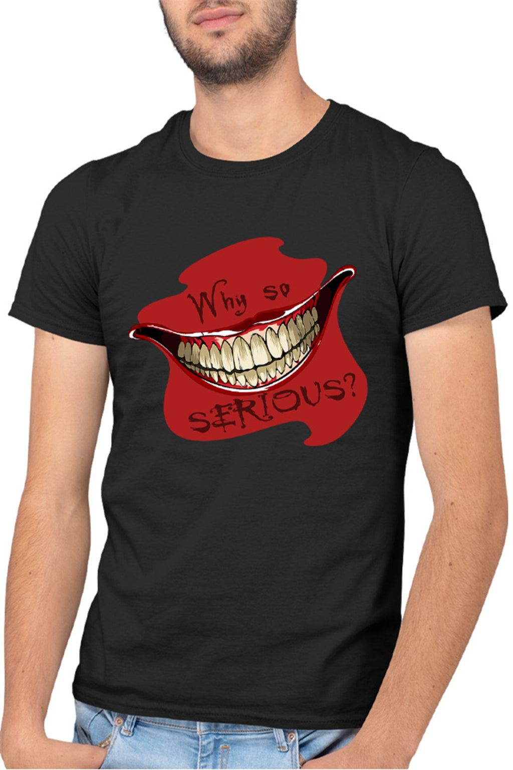 Tricou barbati Joker Why Serious Smile Horror