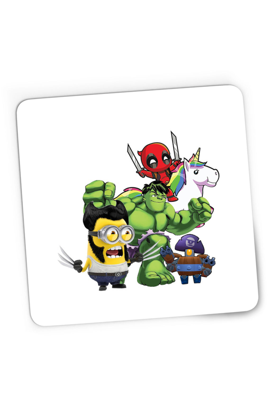 Mousepad Gaming Wolverine Minions Hulk Brawl Stars Deadpool, 21x19 cm