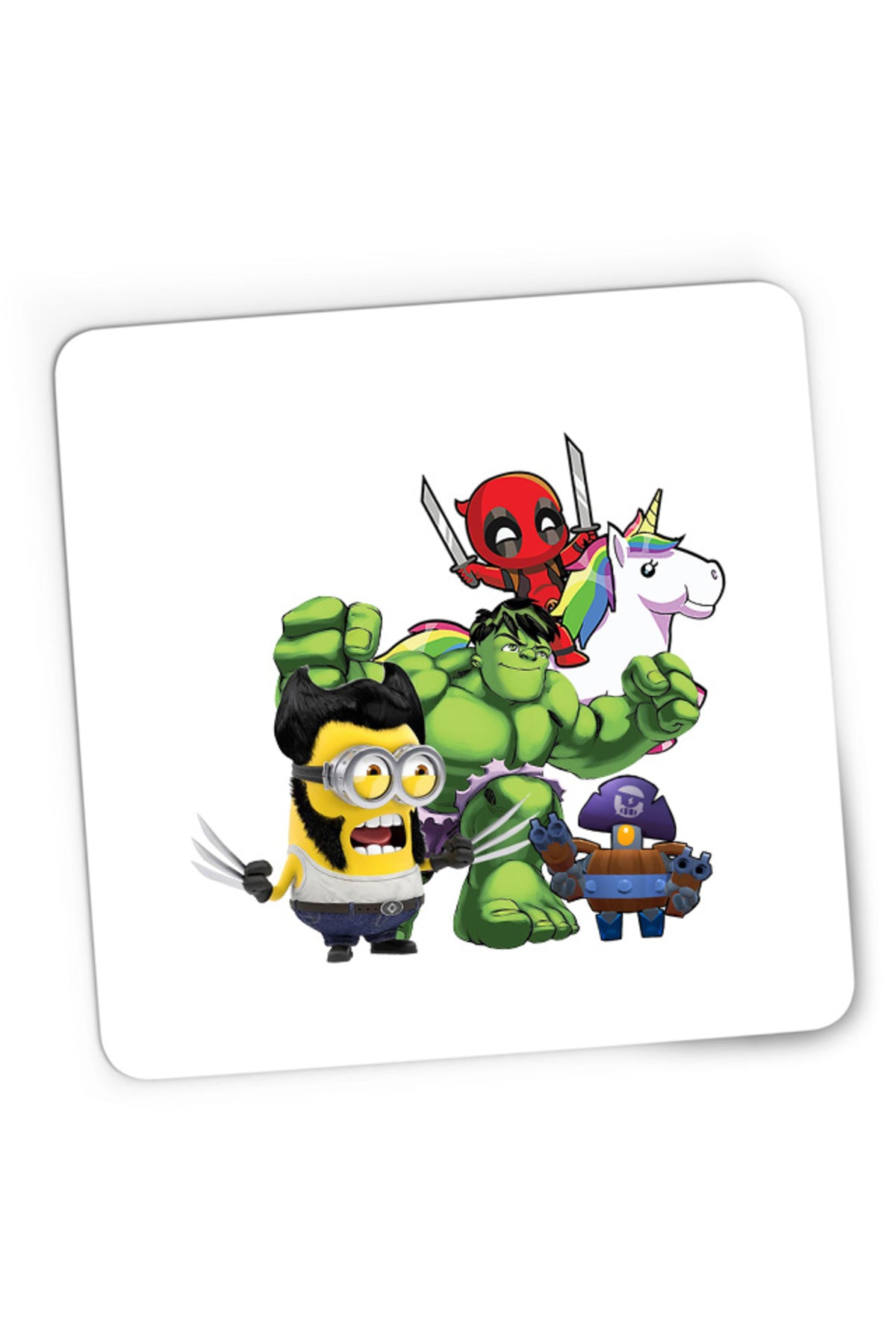 Mousepad Gaming Wolverine Minions Hulk Brawl Stars Deadpool, 21x19 cm