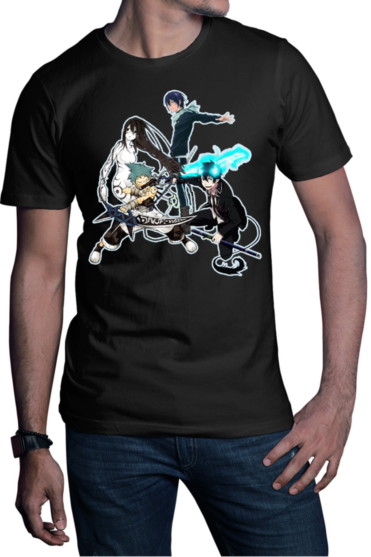 Tricou barbati Soul Eater Black Star Yato Noragami Rin Ao no Exorcist Ghost