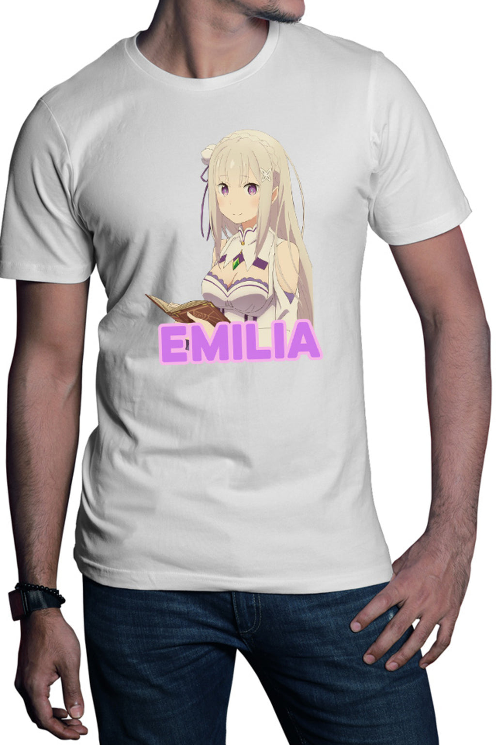 Tricou barbati Re Zero Emilia Cat Magical Princess Kind Wizard Time