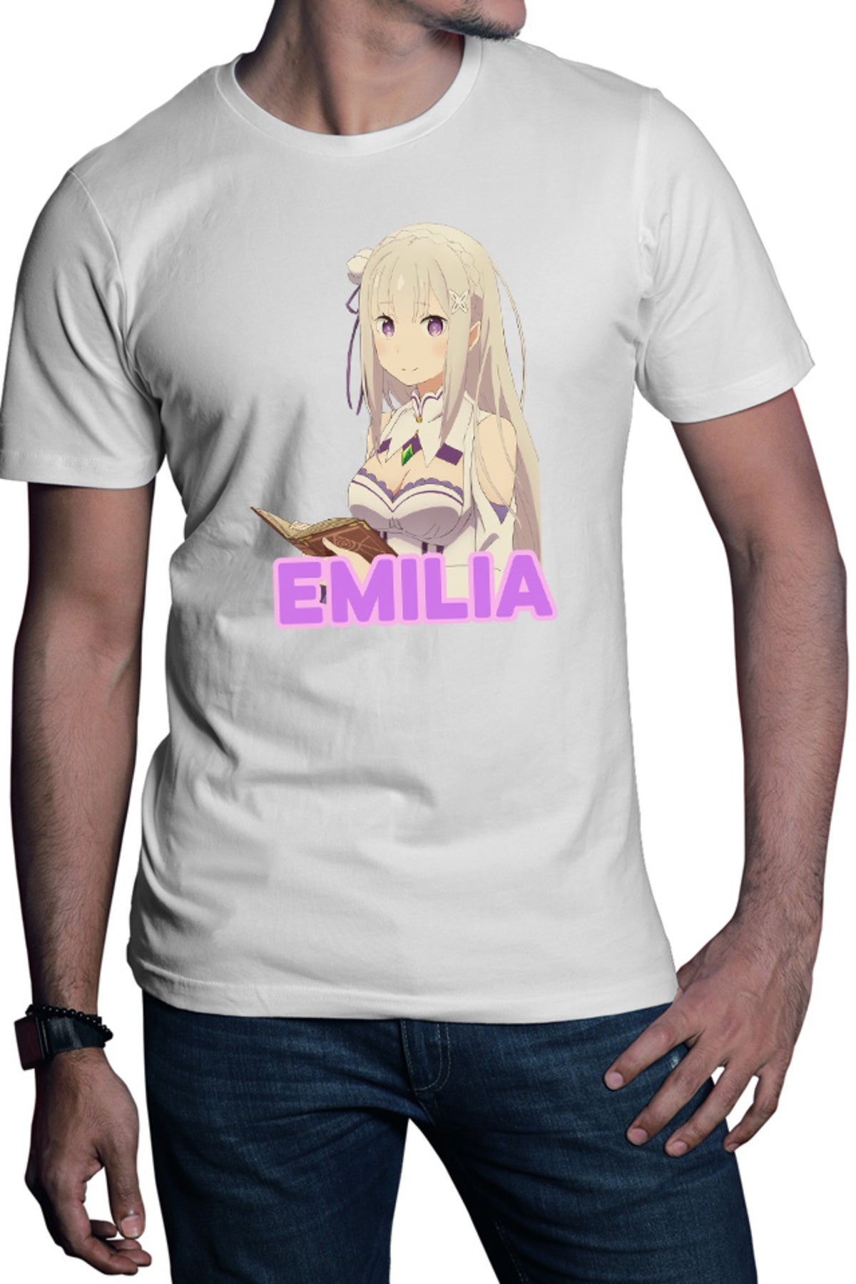 Tricou barbati Re Zero Emilia Cat Magical Princess Kind Wizard Time