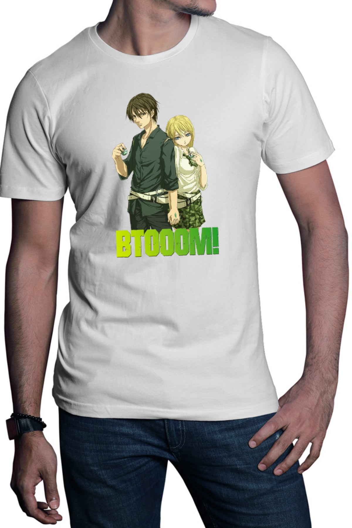 Tricou barbati Btooom! Sakamoto Ryouta Himiko Lovers Game Crafting Bombs