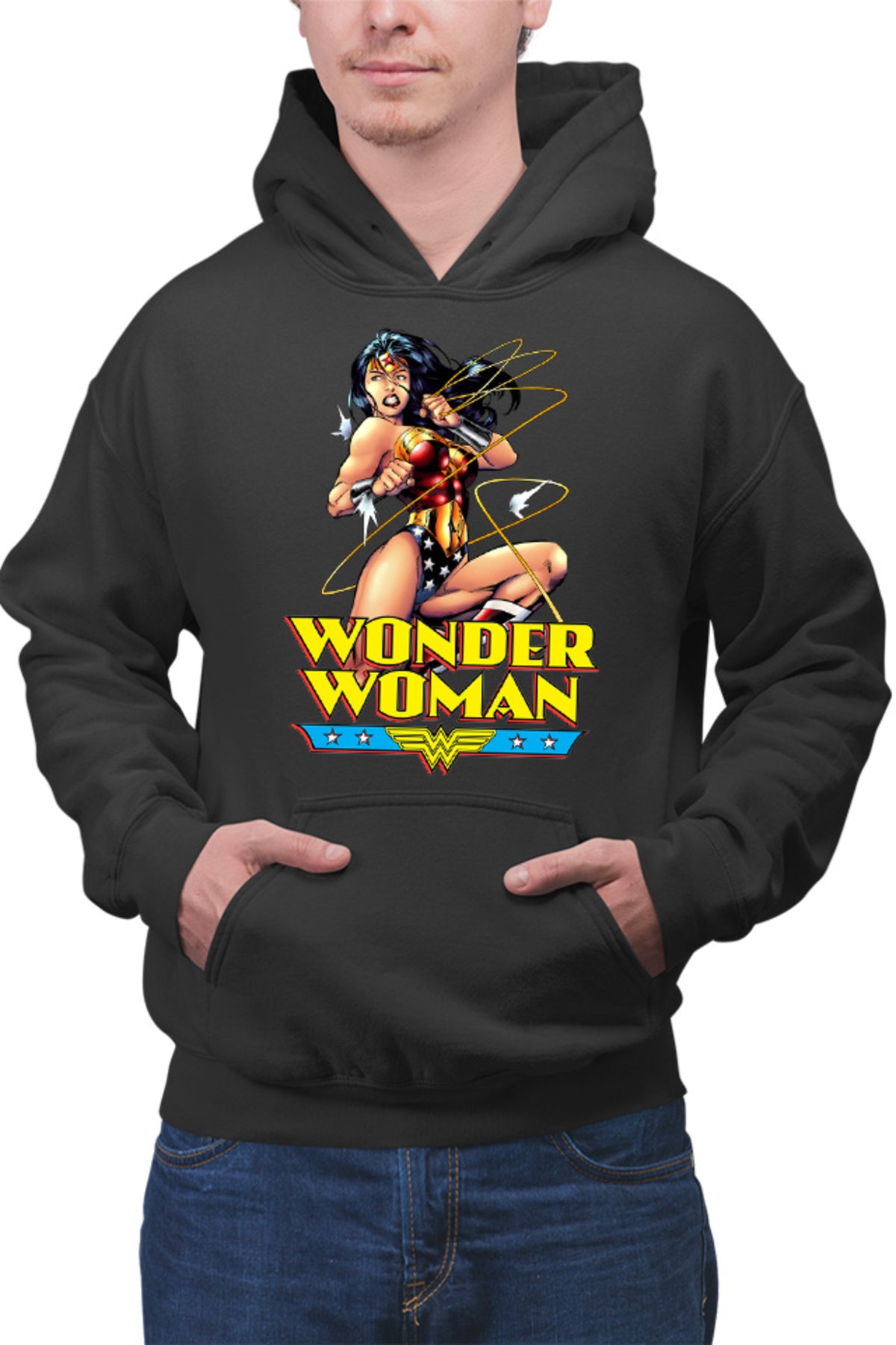 Hanorac barbati Wonder Woman String Energy Retro Illustration American