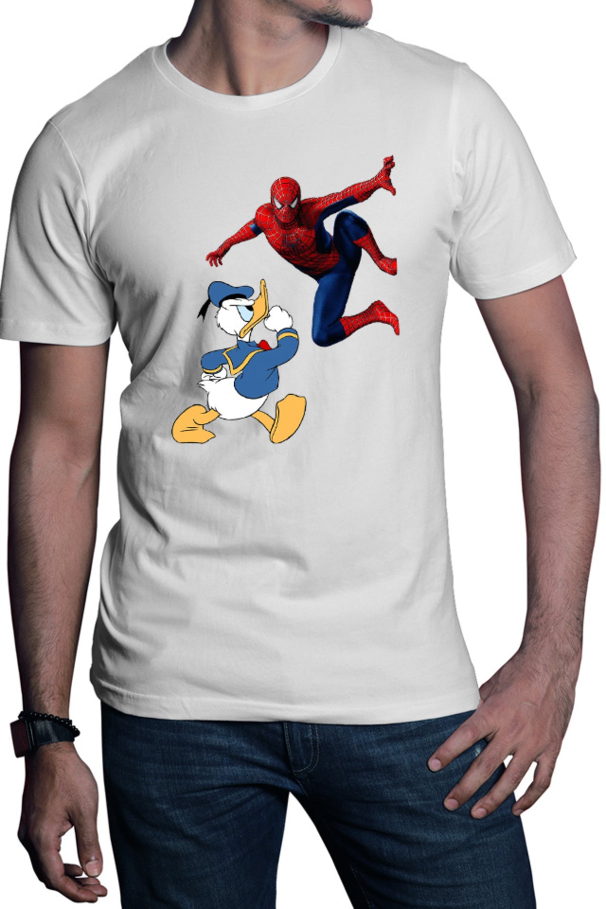 Tricou barbati Donald Duck Spiderman Web Marvel DC Disney Angry