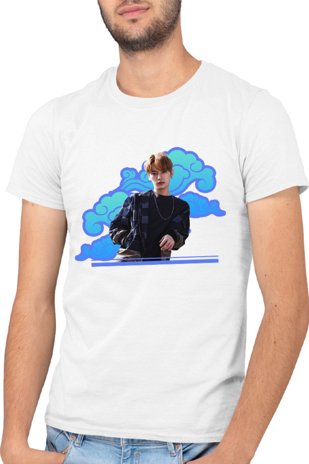 Tricou barbati Stray Kids Casual Seungmin Idol Concert Music Feels