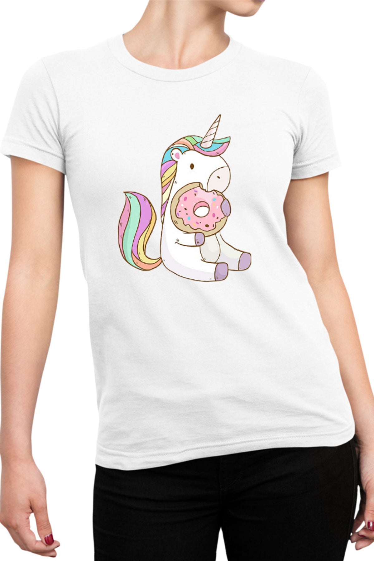 Tricou dama Unicorn Squad Donnut Eat Sweet