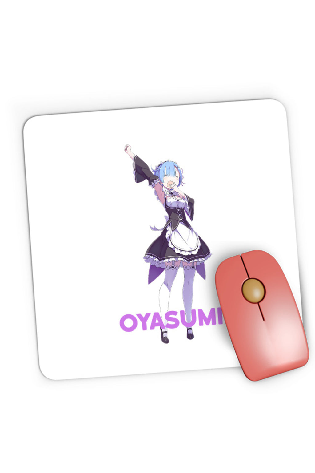 Mousepad Gaming Re Zero REM Oyasumi Otaku Sleep Maiden Tired, 21x19 cm
