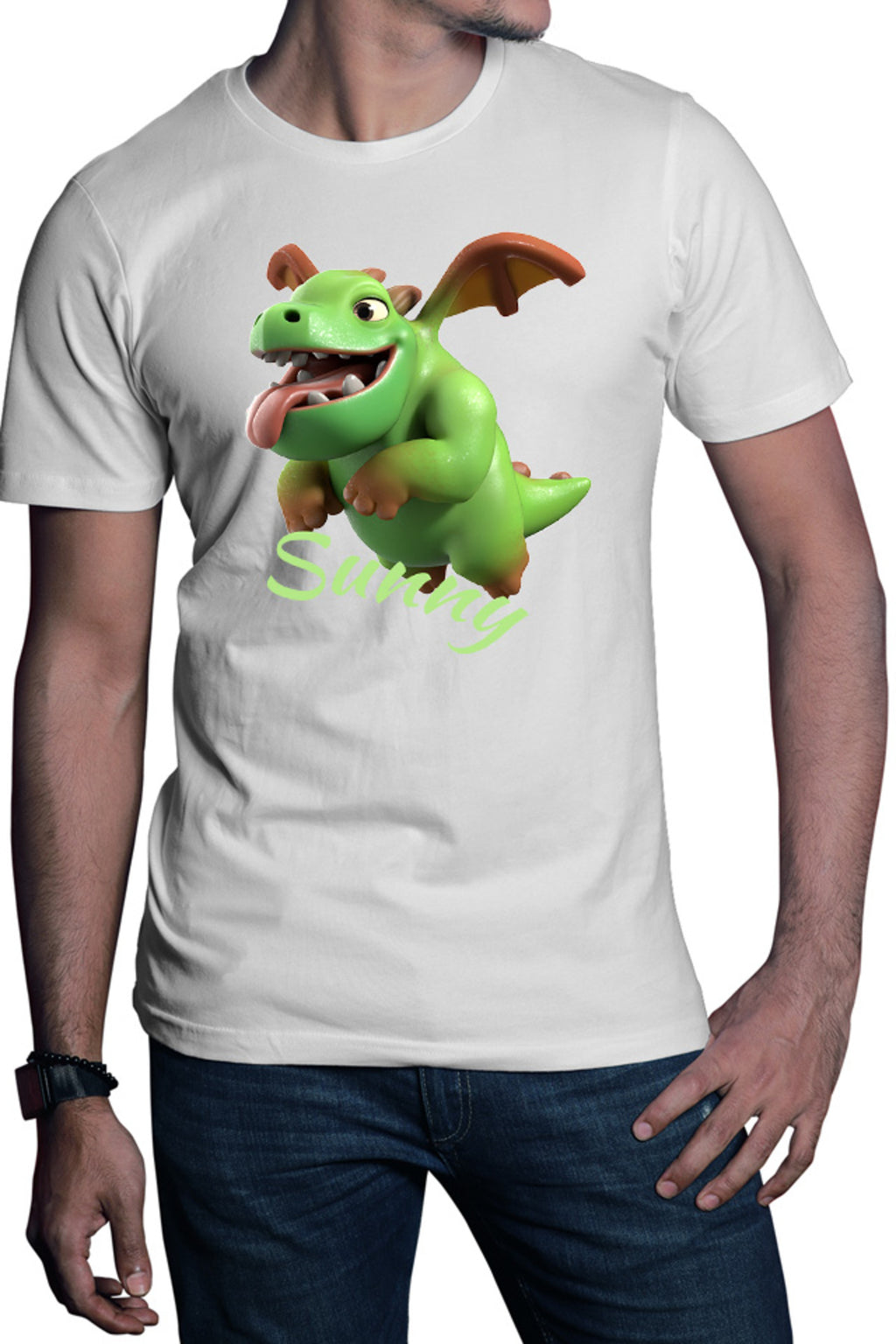 Tricou barbati Clash of Clans Mini Dinosaur Happy Flying Positive Energy
