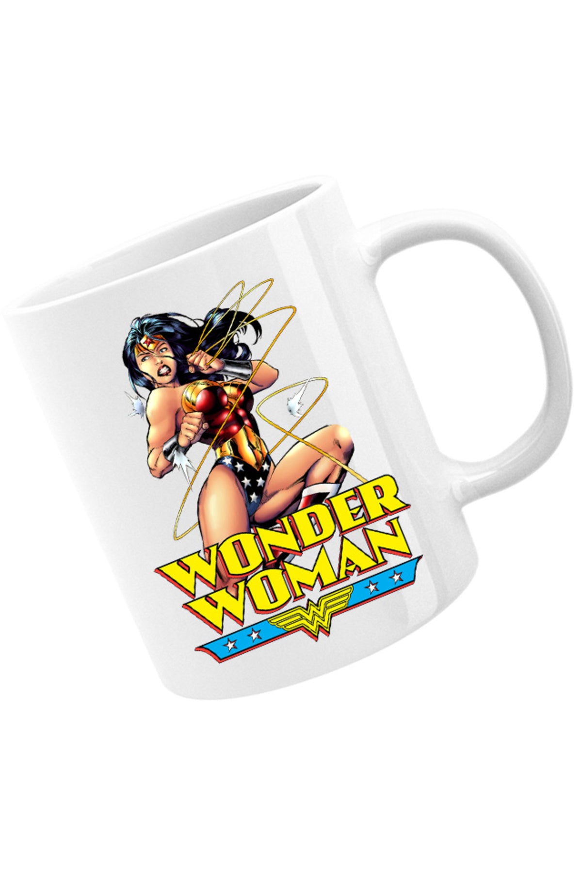 Cana Wonder Woman String Energy Retro Illustration American, alba, 330 ml