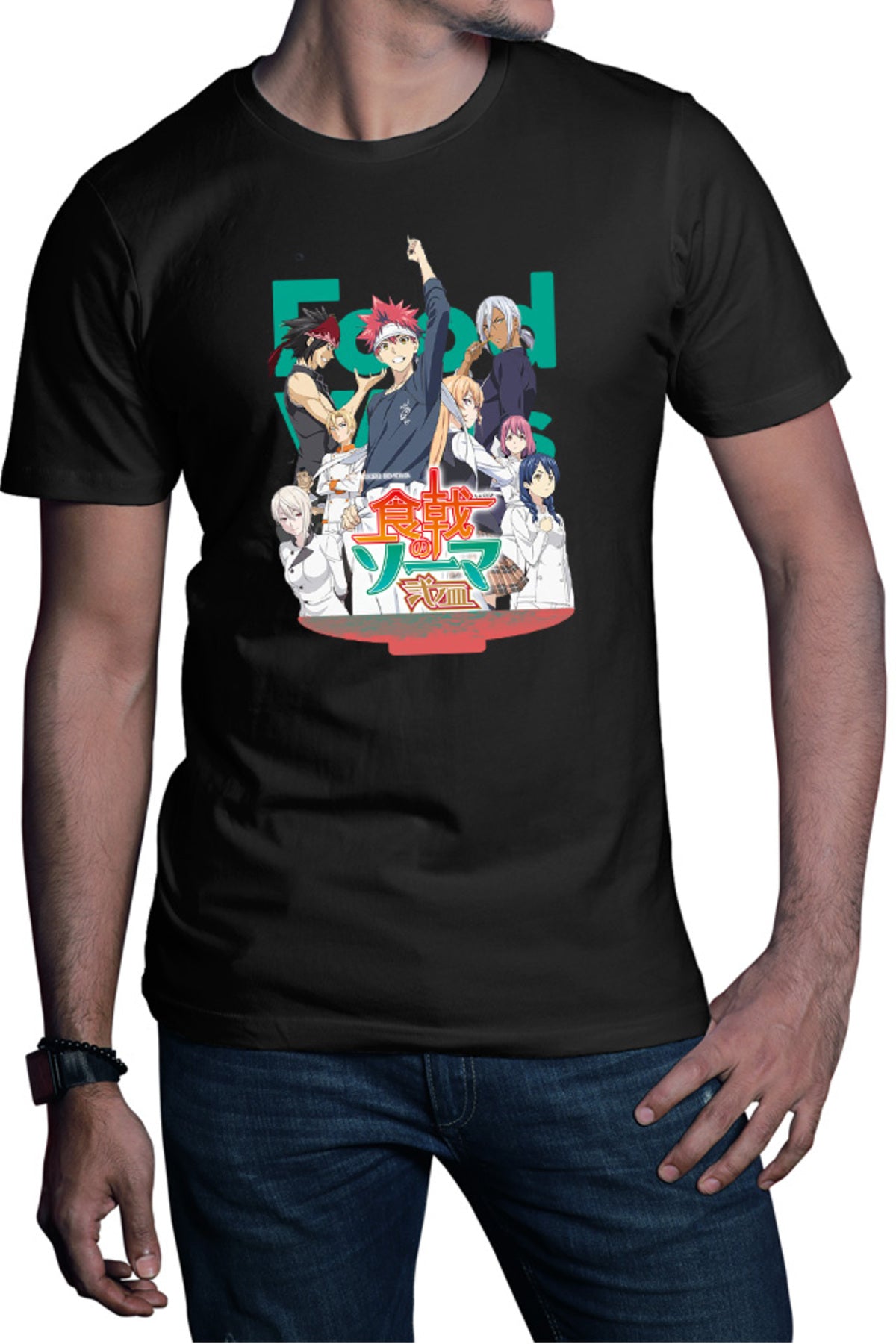 Tricou barbati Food Wars Group Photo Souma Megumi Alice Cookers Rivals
