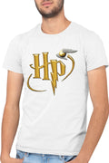Tricou barbati Harry Potter UK Logo Spirit Fly Mark Golden