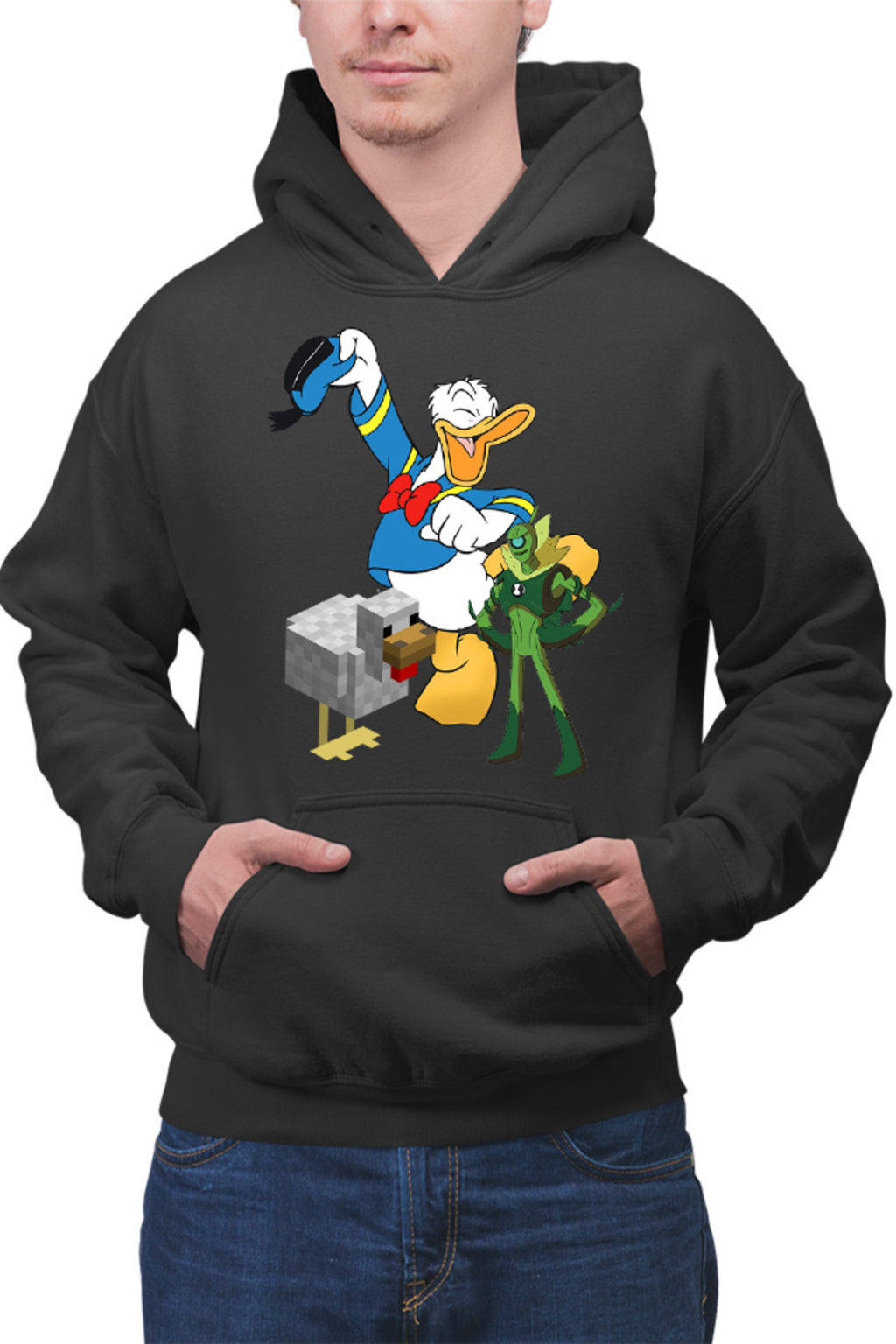 Hanorac barbati Donald Duck Minecraft Chicken Ben10 Alien Watch Pixel