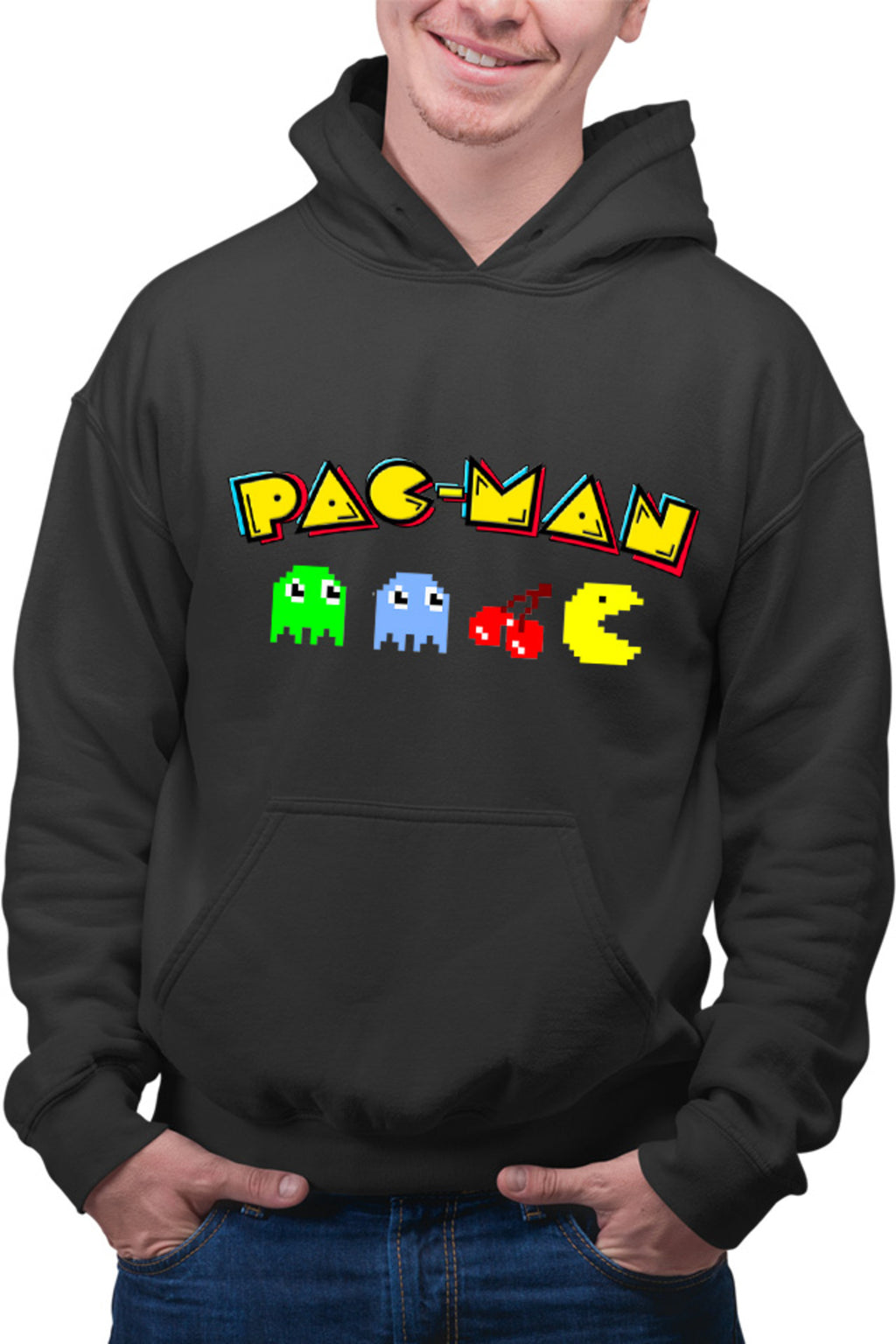 Hanorac barbati Pac Man Arena Game Pixels Vintage
