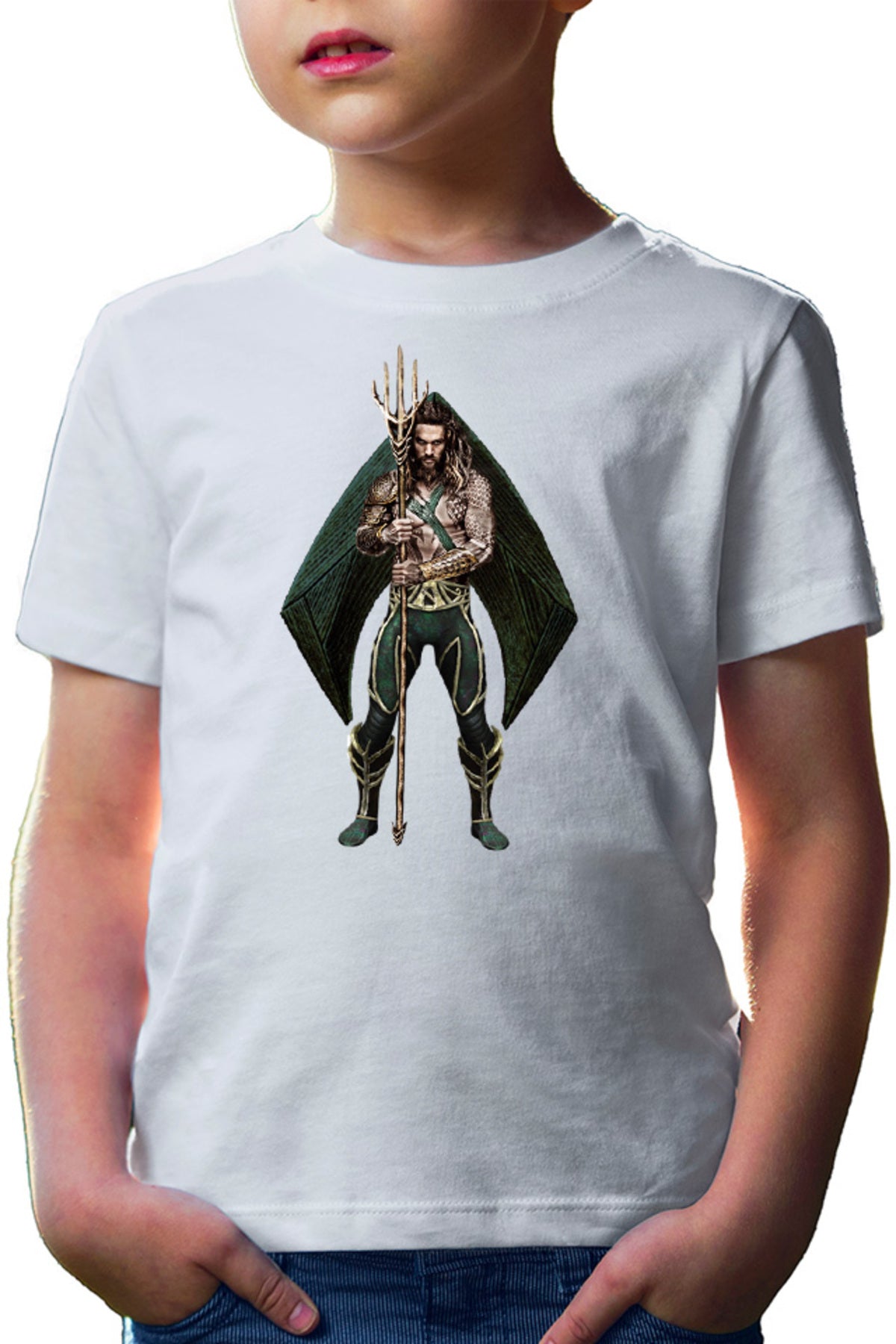 Tricou copii Aquaman Flash Pose Jason Momoa Powerful Ability Unique