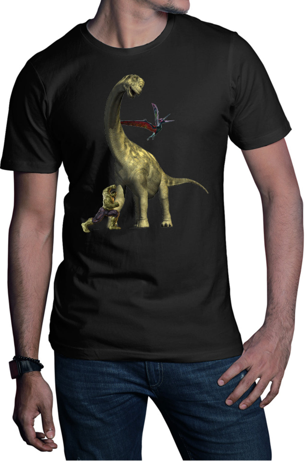 Tricou barbati Jurassic Park Triceratops Huge Neck Grass Eater Hulk