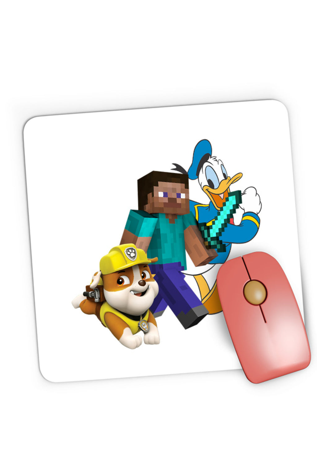 Mousepad Gaming Minecraft Paw Power Donalt Duck Steve Gameplay, 21x19 cm