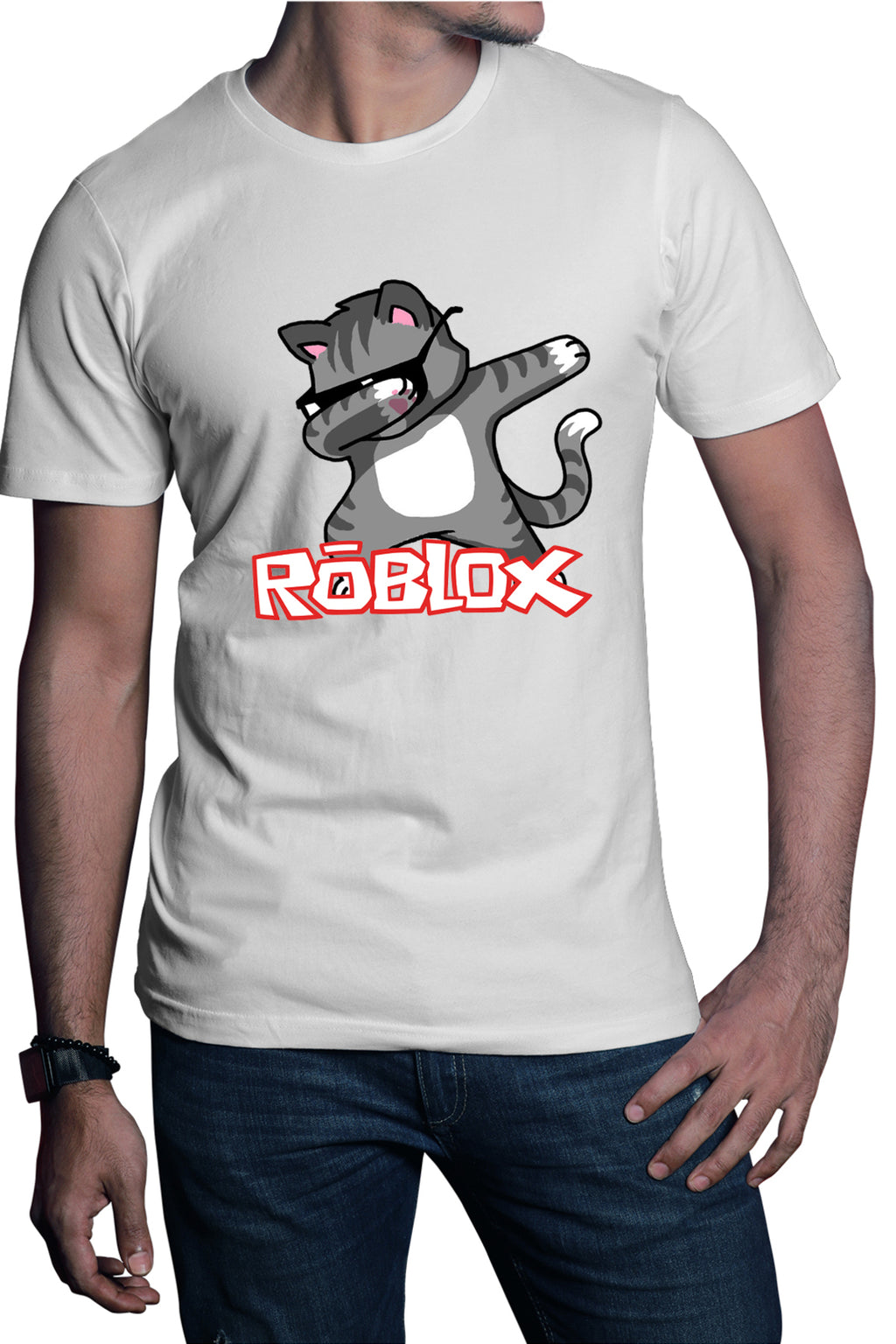 Tricou barbati Roblox Cat Kitten Fortnite Dab Vip