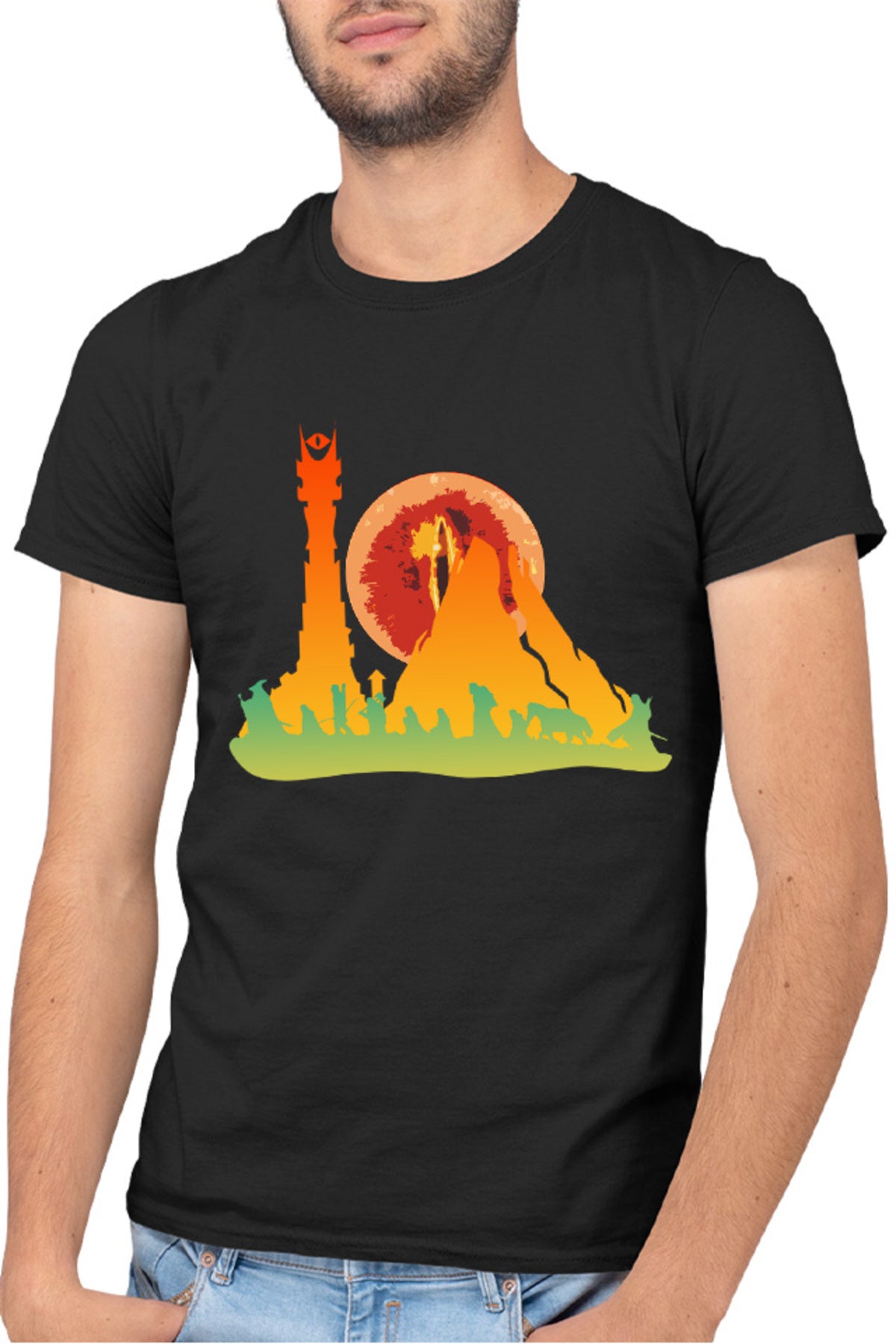 Tricou barbati Lord of the Rings Mountain Trip Save World Protect