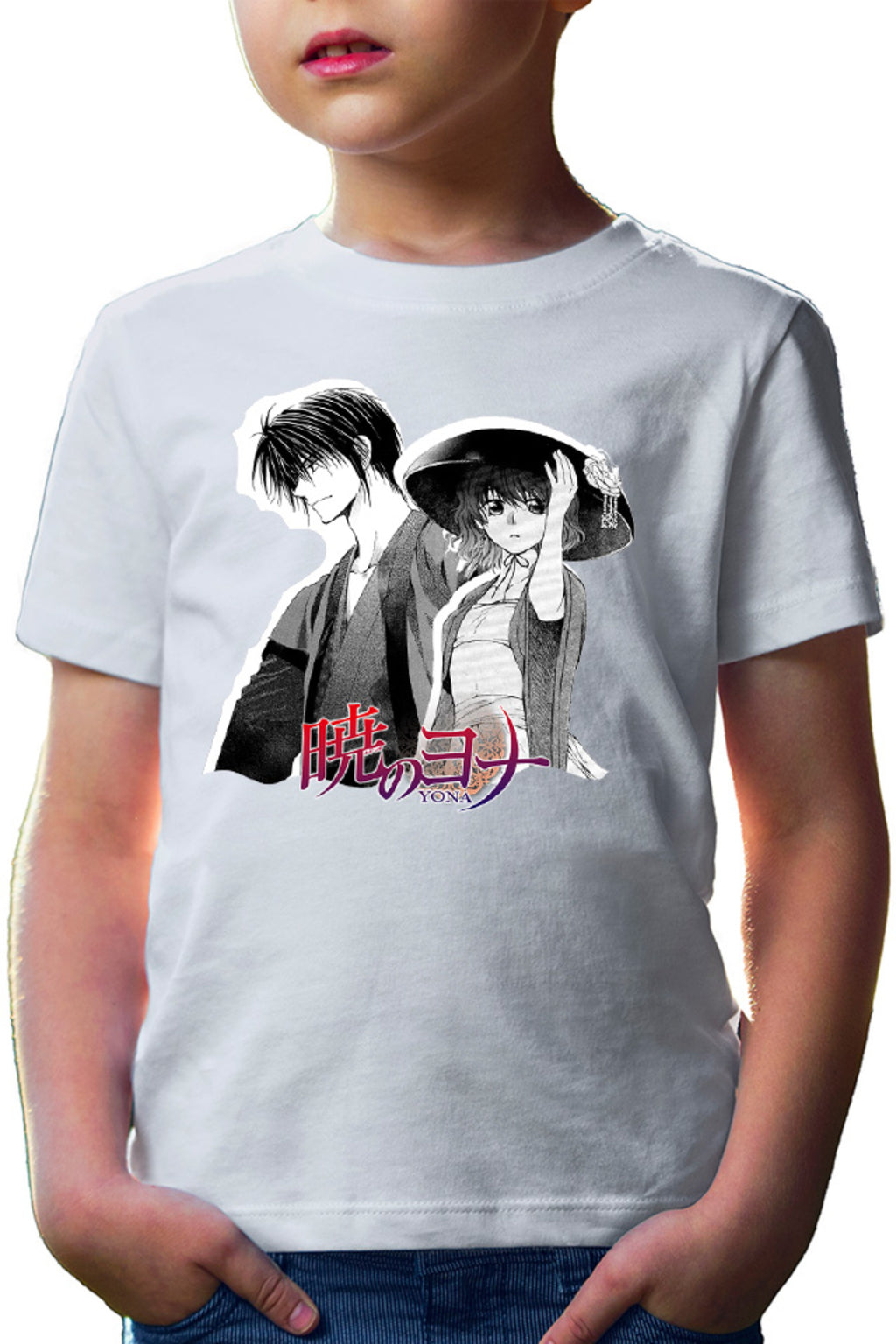 Tricou copii Yona of the Dawn Couple Manga Yukata Hat Monochrome