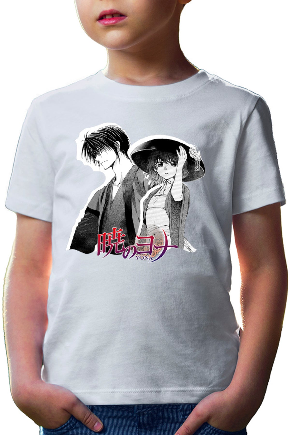 Tricou copii Yona of the Dawn Couple Manga Yukata Hat Monochrome