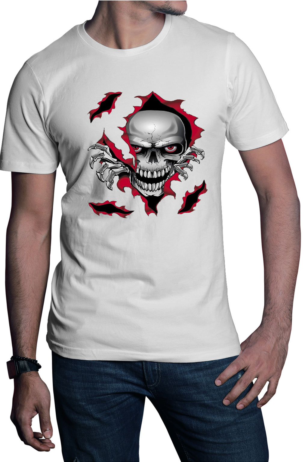 Tricou barbati Predator Biker Skull Logo Motor Skeleton