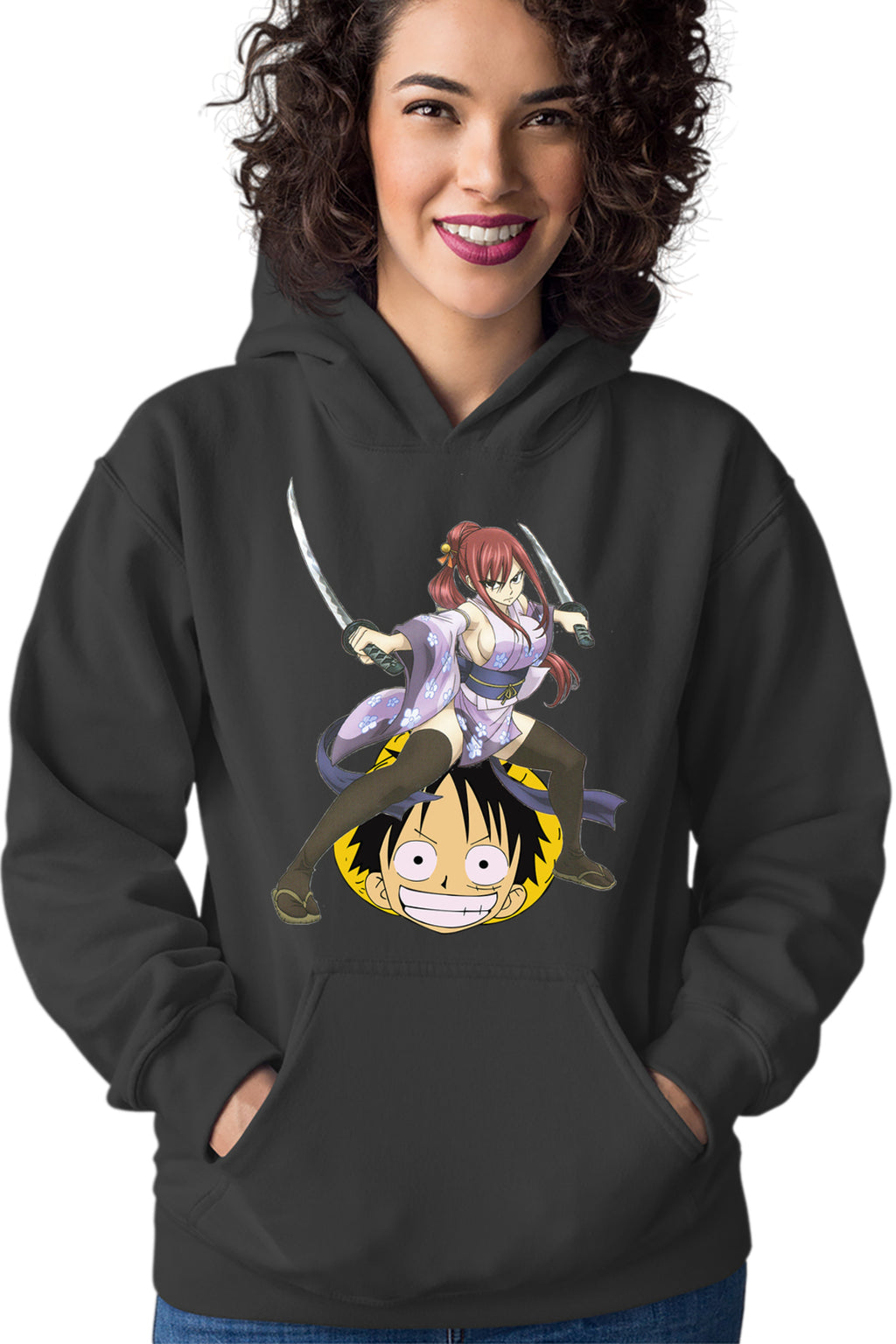 Hanorac dama Fairy Tail Erza Scarlet One Piece Luffy Anime Couple