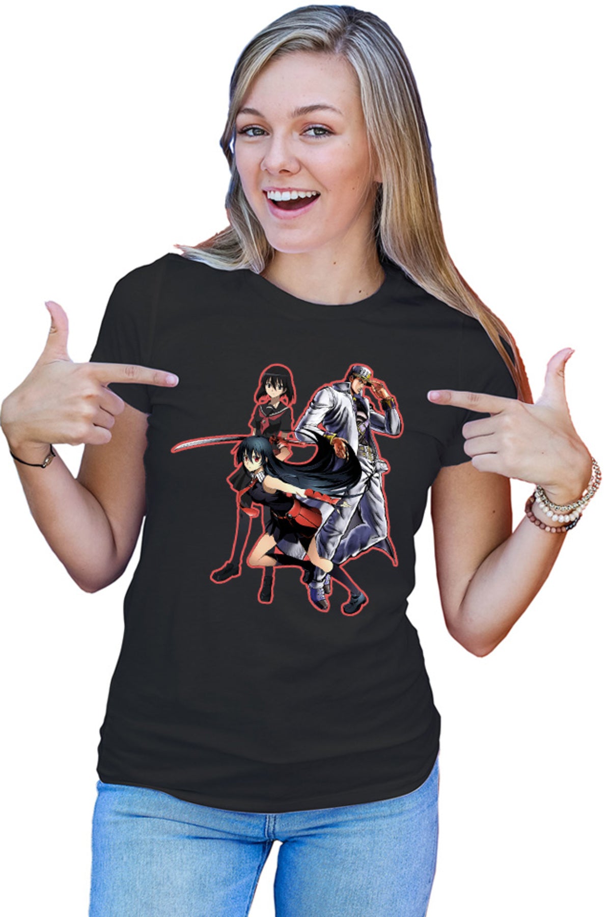 Tricou dama Akame ga Kill Kurome Jotaro Jojo's Bizarre Super Power Family