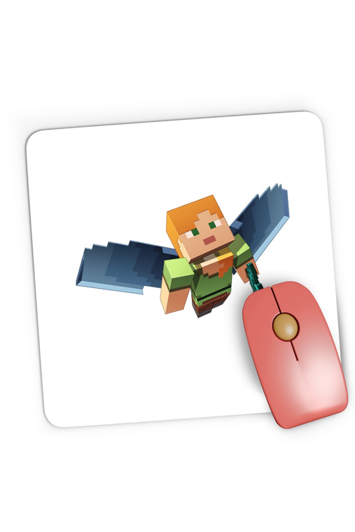 Mousepad Gaming Minecraft Elytra Nether End Fly Dragon End Game, 21x19 cm