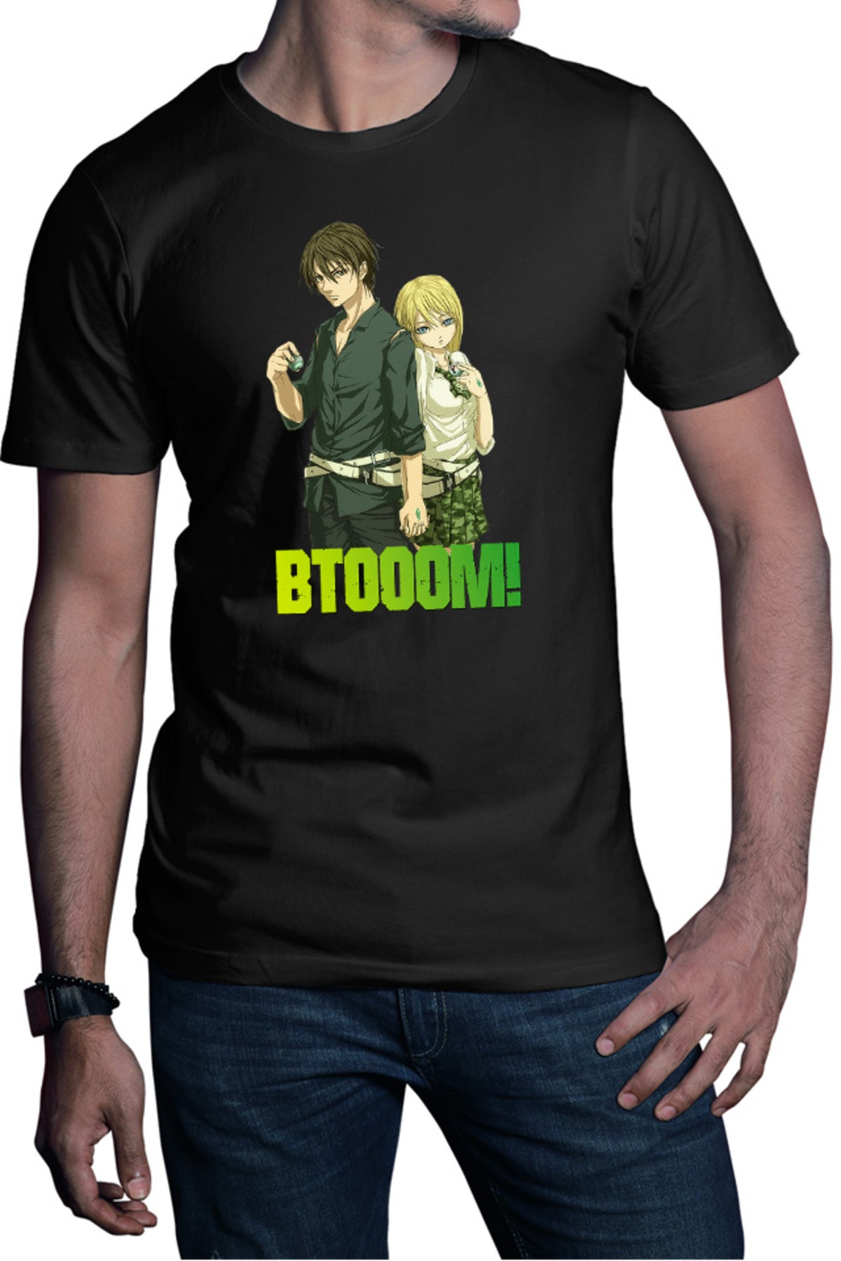 Tricou barbati Btooom! Sakamoto Ryouta Himiko Lovers Game Crafting Bombs