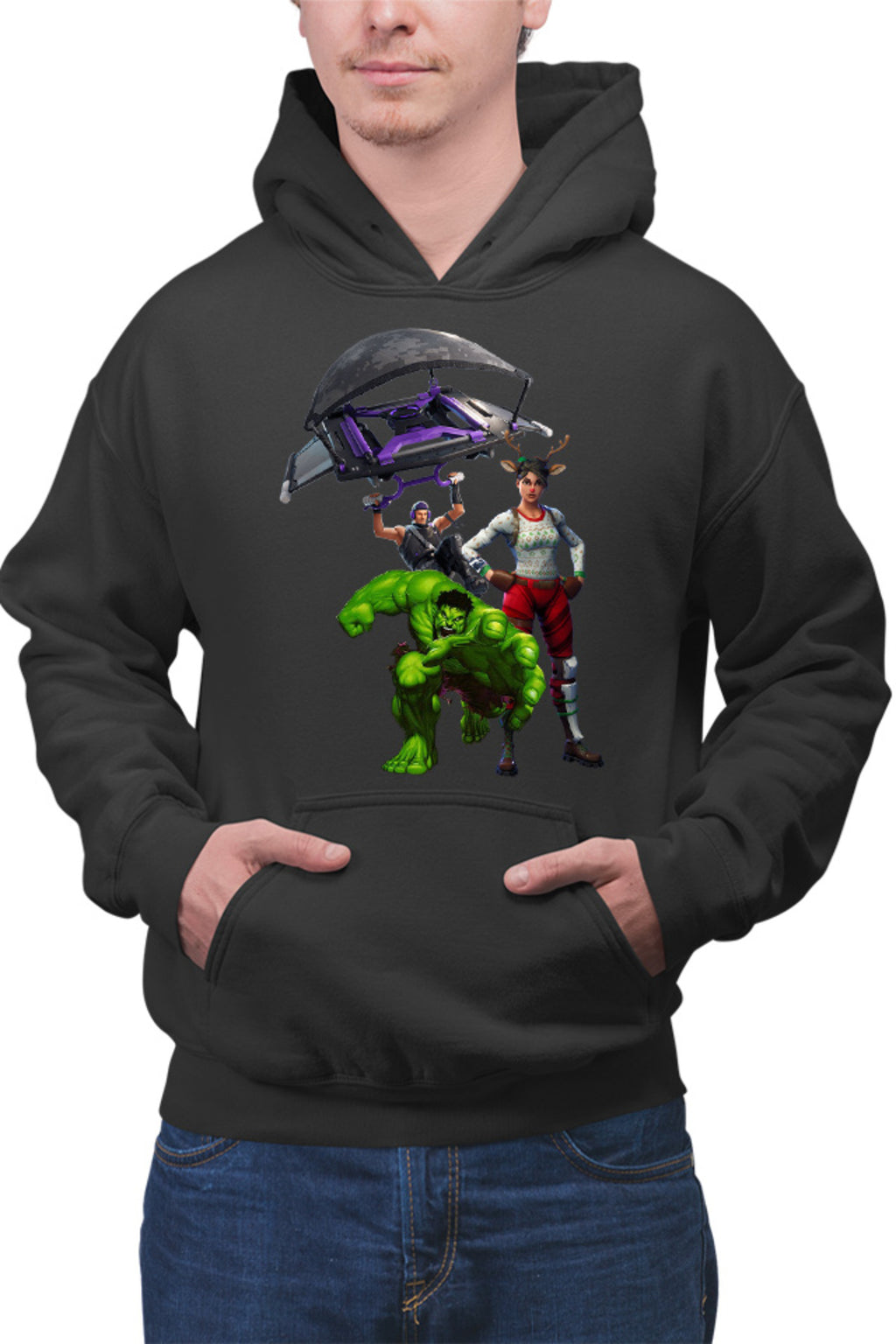 Hanorac barbati Hulk Fortnite Jump Parachute America Captain