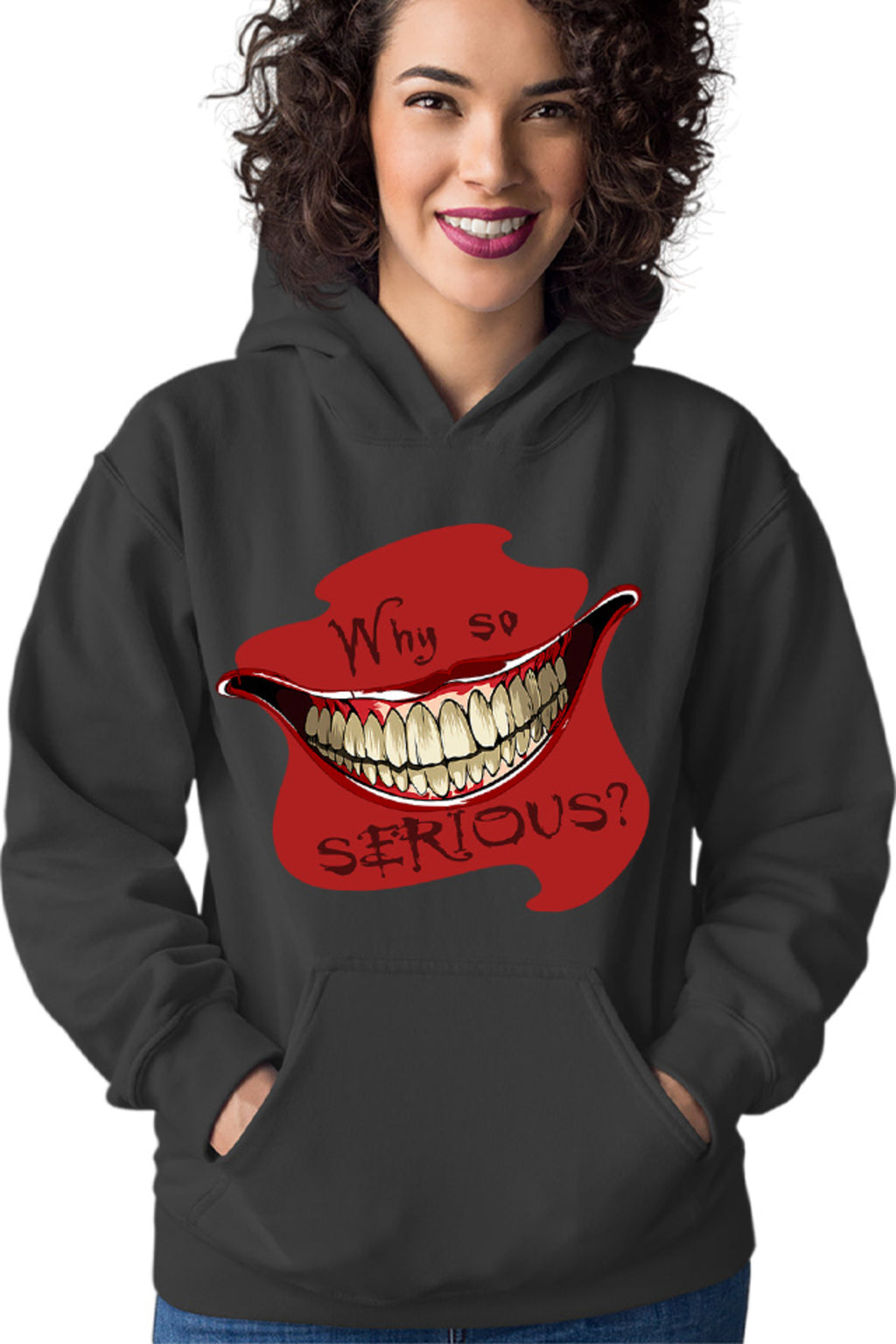 Hanorac dama Joker Why Serious Smile Horror
