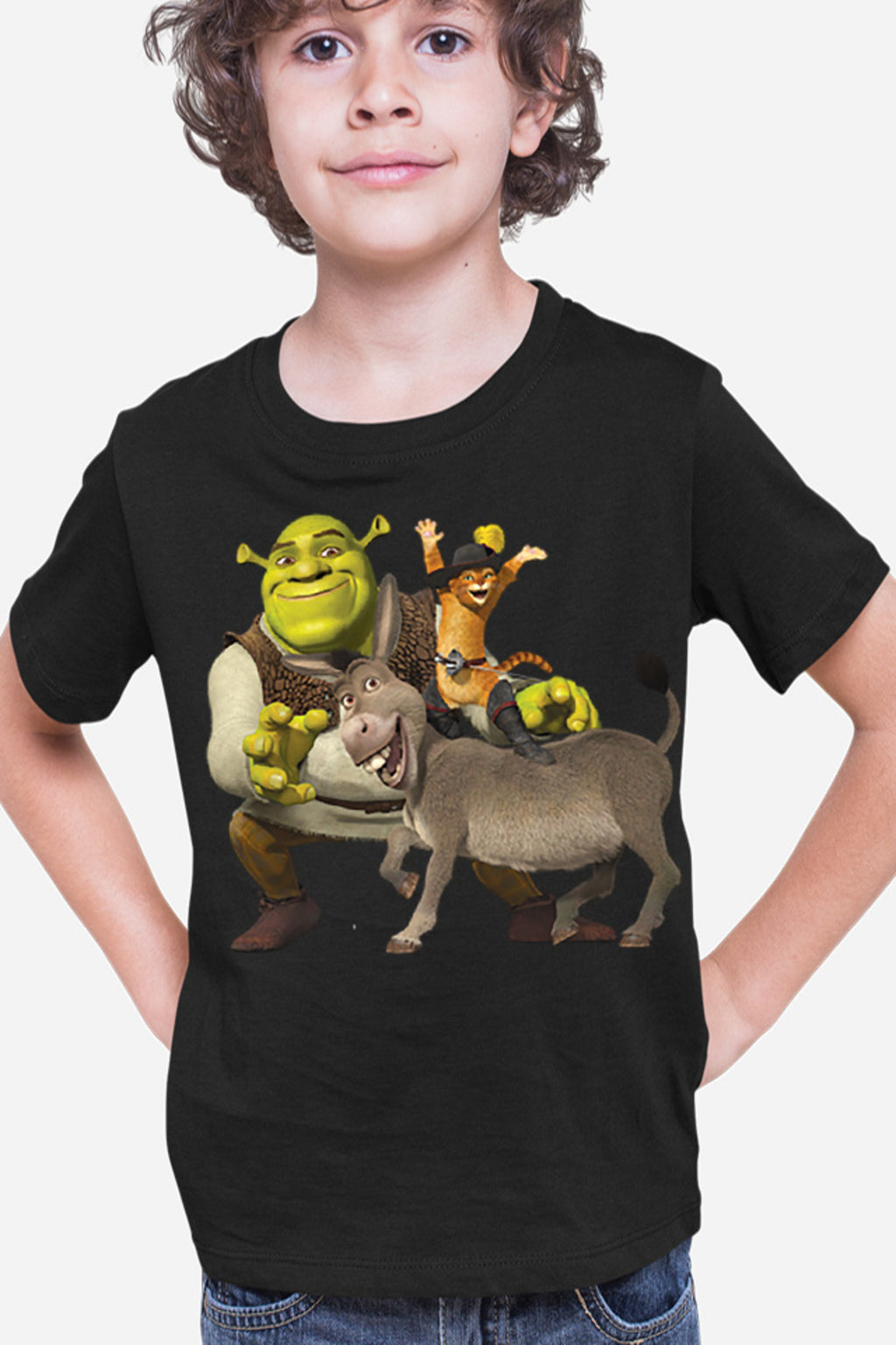 Tricou copii Shrek Donkey Puss In The Boots Story