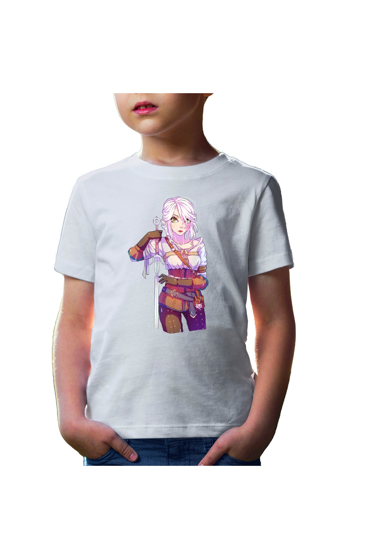 Tricou copii The Witcher Ciri Anime Mangaka Girl Hunter