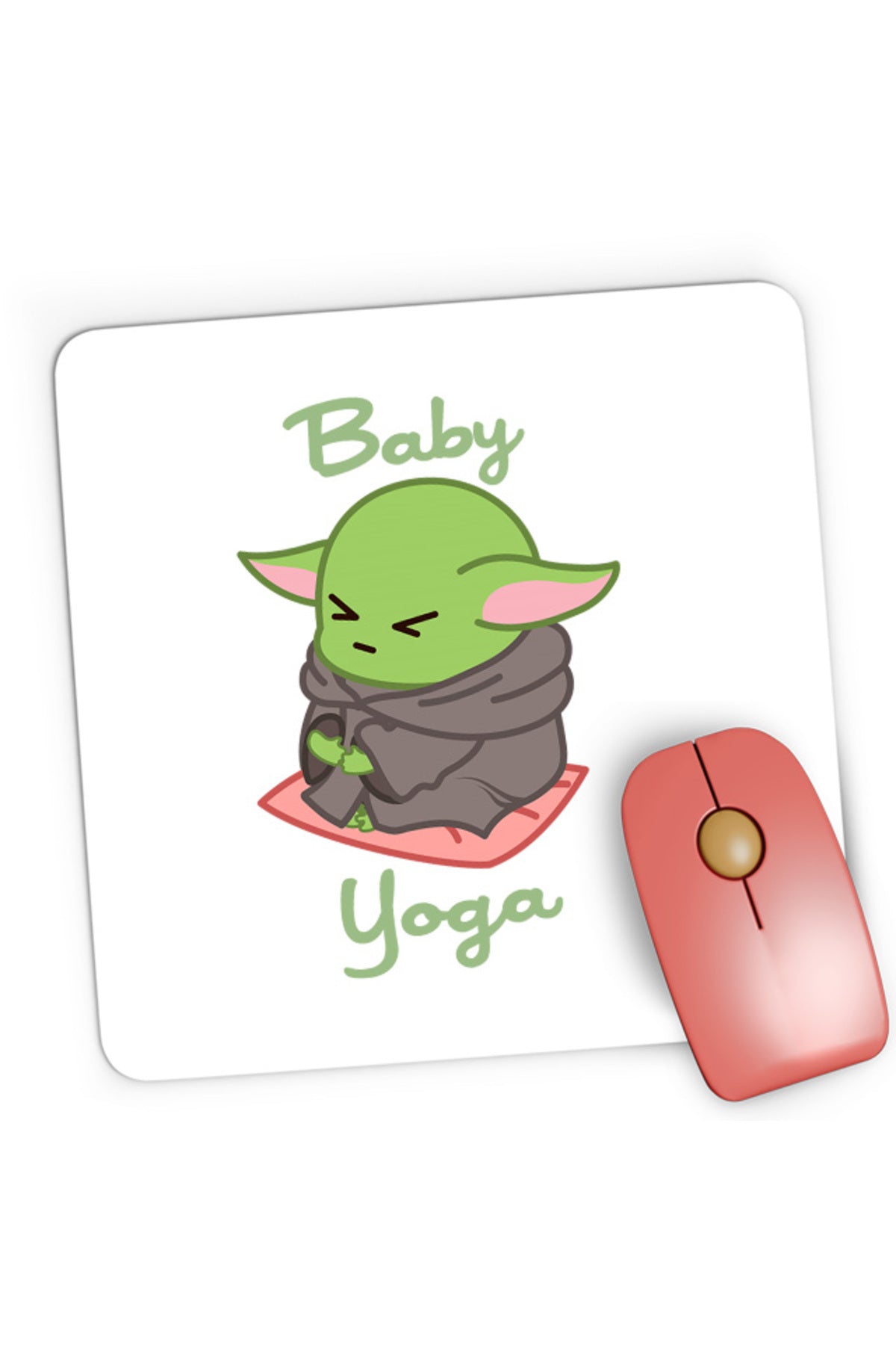 Mousepad Gaming Baby Yoda Meditate Morning Stress, 21x19 cm
